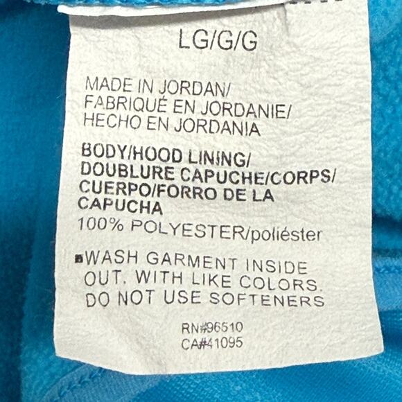 Under Armour Hoodie Womens Large Blue Chenille Shine Fleece Lined Big Logo - Picture 9 of 10